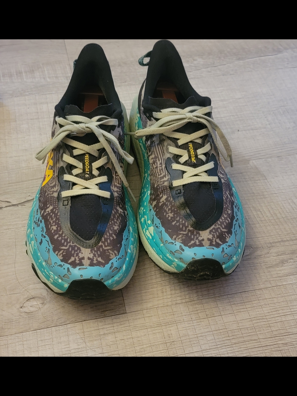 Hoka One One Kids Teal and Black Trail Sneakers